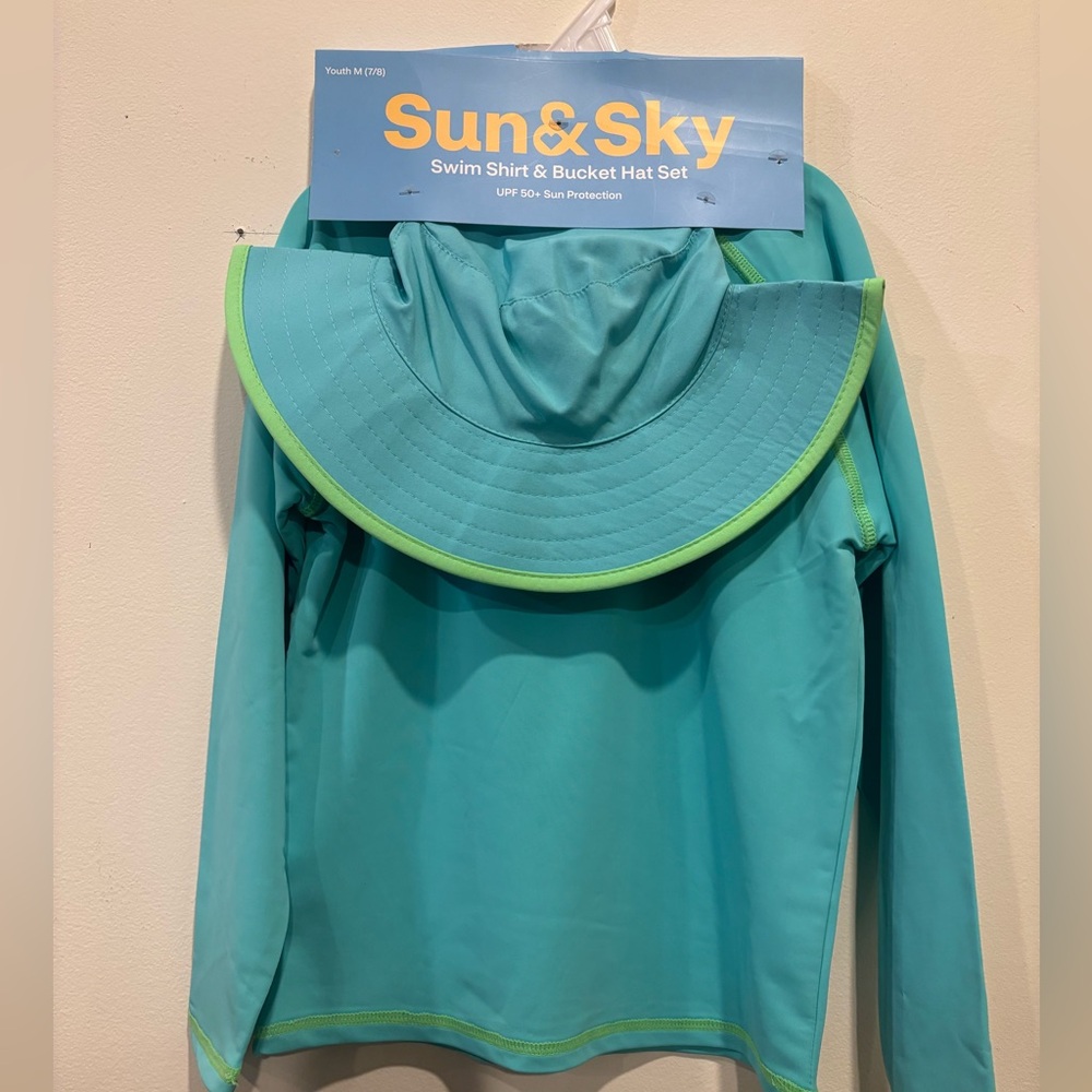 Sun & Sky Swim Shirt and Bucket Hat Set